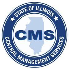 A blue and white logo for central management services.